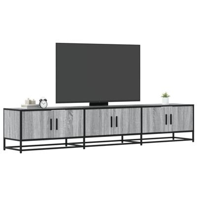 Tv-meubel 240x35x41 cm bewerkt hout grijs sonoma eikenkleurig