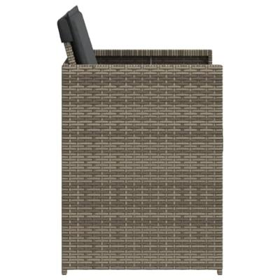 Tuinstoelen 4 st met kussens poly rattan grijs - thumbnail