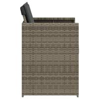 Tuinstoelen 4 st met kussens poly rattan grijs - thumbnail