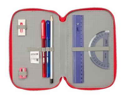 Driedubbele Pennenzak Atlético Madrid Rood 12,5 x 19,5 x 5,5 cm 36 Onderdelen