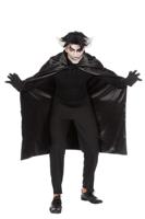 Dracula cape dubbel met kraag zwart ONE SIZE - thumbnail