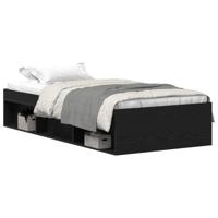 Bedframe zonder matras 90x200 cm spaanplaat zwart eikenkleurig - thumbnail