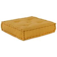 vidaXL Poef modulair 70x70x54 stof geel, bank, converteerbare bank, stoffen bank, modulaire bank, pallet kussen, vloer bank, bank, armloze bank - thumbnail