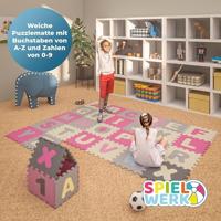 Puzzelmat 86 delig met getallen en letters Roze - thumbnail