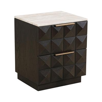 Richmond Nachtkastje 'Claremont' Eiken en travertin, 62 x 53cm