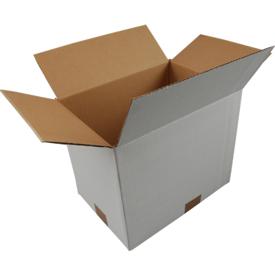 Amerikaanse vouwdoos | golfkarton | 302x215x250mm | enkele golf | wit | 25 stuks