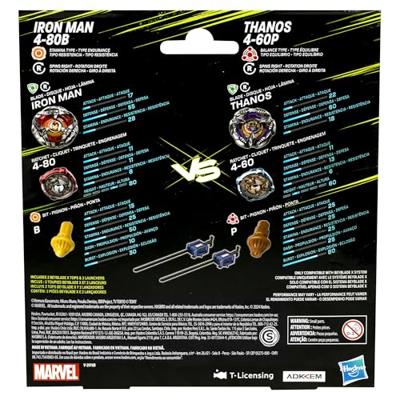 Beyblade X Marvel Collab Iron Man 4-80B vs. Thanos 4-60P
