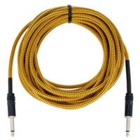 Cordial 14766 Jackplug Audio Aansluitkabel [1x Jackplug male 6,3 mm (mono) - 1x Jackplug male 6,3 mm (mono)] 7.50 m Zwart, Geel Textielmantel - thumbnail