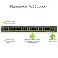 Zyxel 48-Port Gigabit Ethernet Smart Managed PoE+ Switch met 375 Watt Budget en 4 10G SFP+ Slots, Hybrid Cloud mode [XGS1930-52HP] - thumbnail