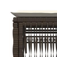 Ligbed met kussen poly rattan bruin - thumbnail