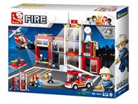 Sluban Fire Station bouwstenen set - thumbnail