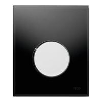 Urinoir Bedieningsplaat TECE Loop Glas Zwart 10,4x12,4 cm (met glanzend chromen toets) - thumbnail