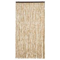 VidaXL Vliegengordijn 100x220 cm chenille beige - thumbnail