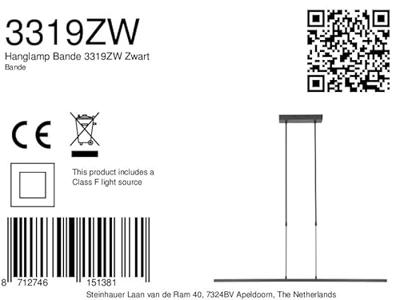 Steinhauer Up en down hanglampBande zwart - 3319ZW
