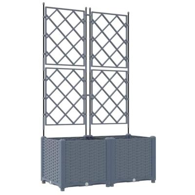 Tuin Bloempot 2 pcs Licht Grijs 80 x 40 x 143 cm Staal