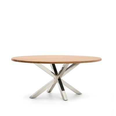 Kave Home Ovale Eettafel 'Argo' Acaciahout, 200 x 100cm, kleur Zilver