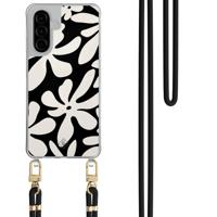 Samsung Galaxy A56 hoesje met zwart koord - Noir bloom - thumbnail
