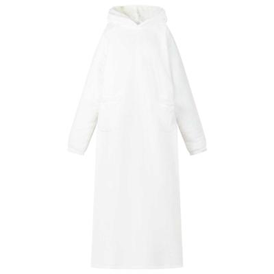 VidaXL Deken hoodie wit l fleece en flanel