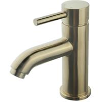 Wiesbaden Caral Wastafelkraan laag - Geborsteld Messing - PVD - thumbnail