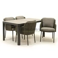 Tuinset Bernini met Castilla Negro 160cm tafel | 4 Seasons Outdoor - thumbnail