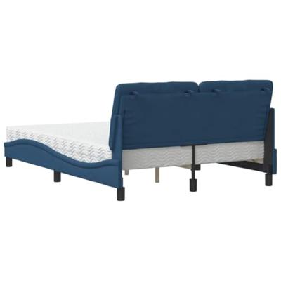 Bed met matras stof blauw 120x200 cm