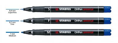 Permanente markeerstift Stabilo OHPen Blauw 10 Onderdelen Permanente markeerstift Stabilo OHPen Blauw 10 Onderdelen