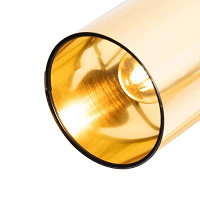 QAZQA Moderne plafondlamp zwart en goud 3-lichts - Lofty QAZQA Moderne plafondlamp zwart en goud 3-lichts - Lofty