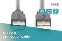 Digitus USB-kabel USB 2.0 USB-A stekker, USB-A stekker 1.80 m Zwart Afgeschermd (dubbel) AK-300101-018-S - thumbnail