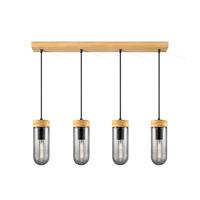 Home sweet home capri hanglamp 4L klein hout/glas - thumbnail