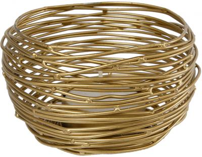 Theelichth Hendrika S goud metaal 8x8x8cm