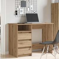 Bureau 102x50x75 cm bewerkt hout artisanaal eikenkleurig - thumbnail