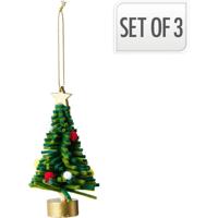 Vilten Kerstboom Hanger 10 cm 3 Stuks - thumbnail