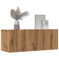 Tv-meubels 2 st wandgemonteerd 80x30x30cm artisanaal eikenkleur - thumbnail