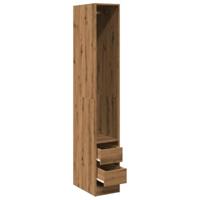 Kledingkast 30x50x200 cm bewerkt hout artisanaal eikenkleur - thumbnail