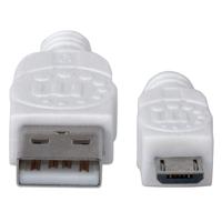Manhattan 323987 USB-kabel USB 2.0 USB-A stekker, USB-micro-B stekker 1.00 m Wit UL gecertificeerd - thumbnail