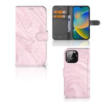 iPhone 14 Pro Max | Bookcase | Marble Pink - Origineel Cadeau Vriendin - thumbnail