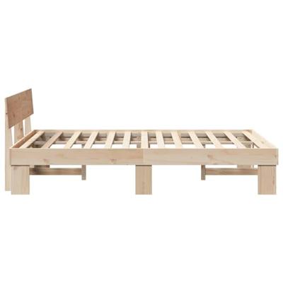 Bedframe met hoofdeinde Bruin 140 x 190 cm Massief grenenhout Bedframe met hoofdeinde Bruin 140 x 190 cm Massief grenenhout