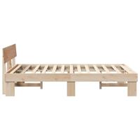 Bedframe met hoofdeinde Bruin 120 x 190 cm Massief grenenhout - thumbnail