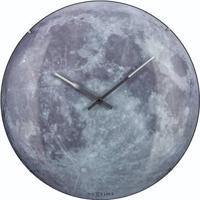NeXtime NE-3164 Wandklok Dia. 35 Cm, Bol Glas, 'blauw Moon Dome' - thumbnail