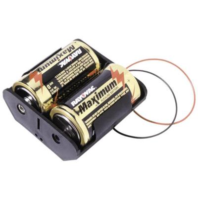 MPD BH2DW Batterijhouder Aantal cellen: 2 D (mono) Kabel (l x b x h) 71 x 71 x 31 mm