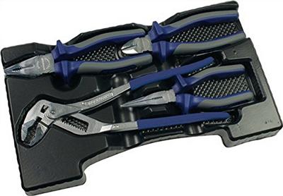 Promat/Tecwerk Set tangen | inhoud: 4-delig | verchroomd | kunststof koffer - 4000810814