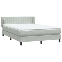 Boxspring met matras fluweel lichtgrijs 140x210 cm - thumbnail