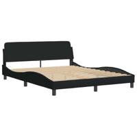 Bedframe zonder matras "Hanko" stof zwart 160x200 cm - thumbnail