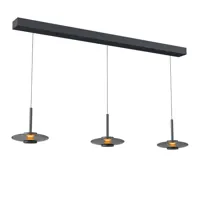 Artdelight Hanglamp Madison 3 lichts L 130 cm comfortlift zwart - thumbnail