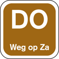 Label | DO weg op | papier | afwasbaar | 19x19mm | bruin | rol à 1000 stuks - thumbnail