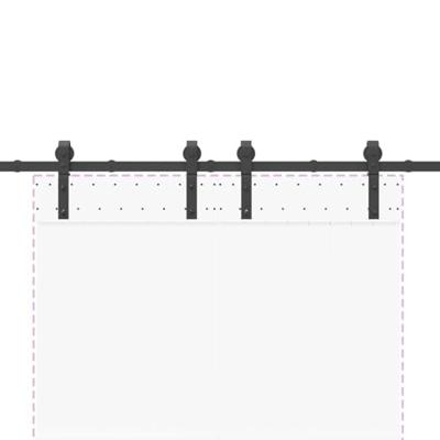 Doos met onderdelen voor schuifdeur 183 cm staal zwart
