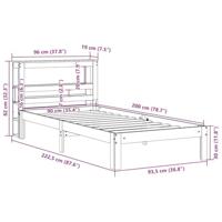 Bedframe met hoofdeinde zonder matras 90x200 cm wit - thumbnail