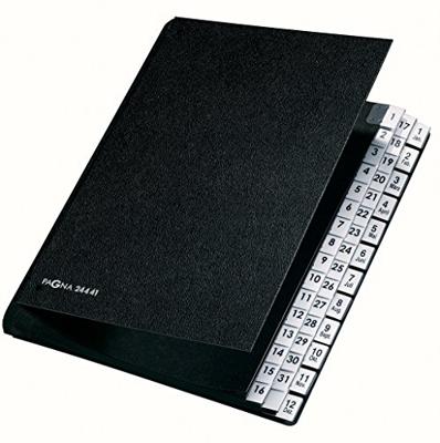 PAGNA Lessenaarordner 24441-04 Classic Hardkarton Zwart DIN A4 Aantal vakken: 44 1-31, 1-12, Jan.-Dez.