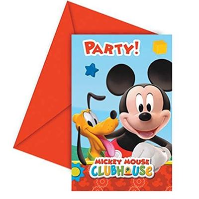 Mickey Mouse Uitnodigingen Versiering 6st