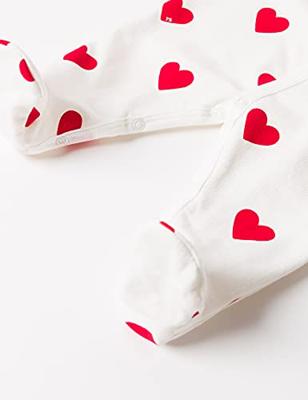 Baby pyjama met hartjes in fleece PETIT BATEAU wit hartjesprint